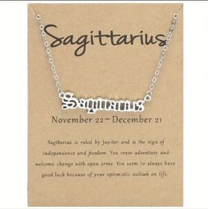 Sagittarius English Letter Zodiac Pendant Necklace